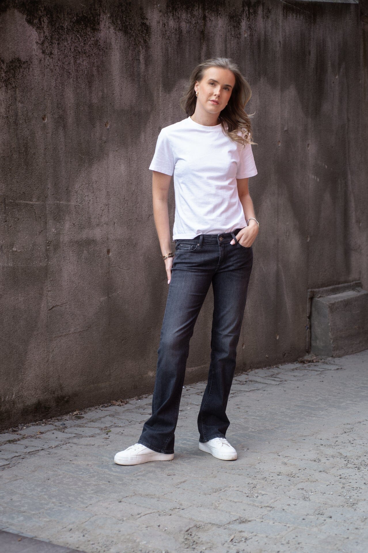 Replay Dame New Luz Bootcut Dk Grey Bukse
