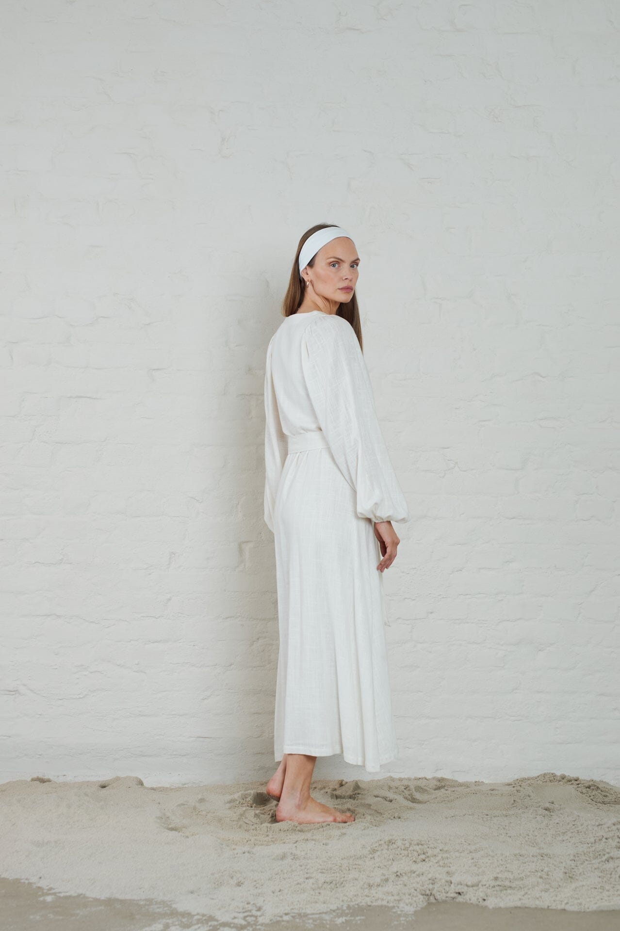 ArnieSays: Milla Linen Blend Offwhite Kjole