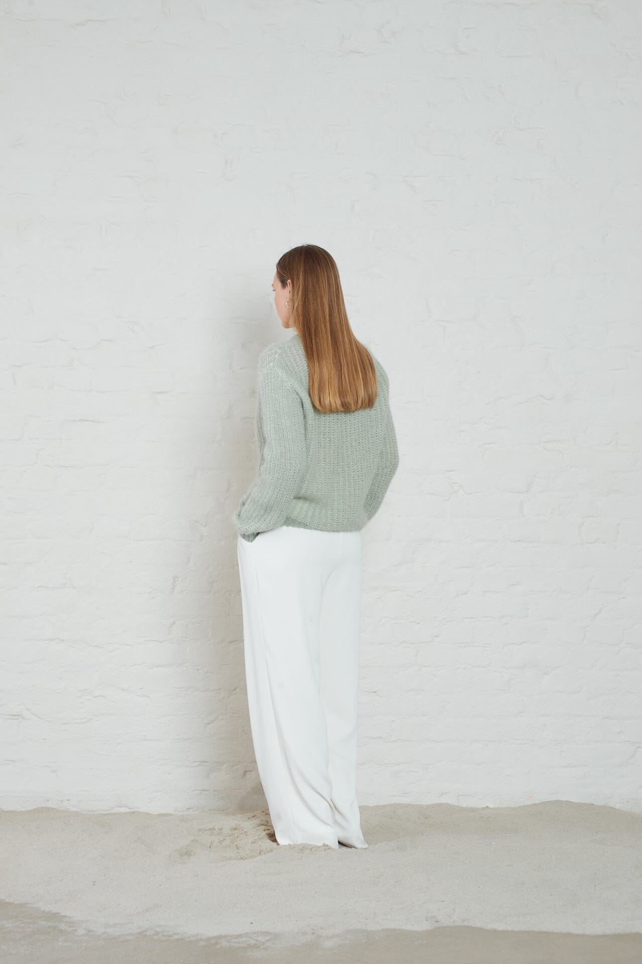ArnieSays: Lane Brioche Dusty Green/Ecru Genser
