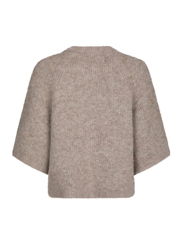 Neo Noir Amaya Fluffy Knit Cardigan Beige Melange Genser