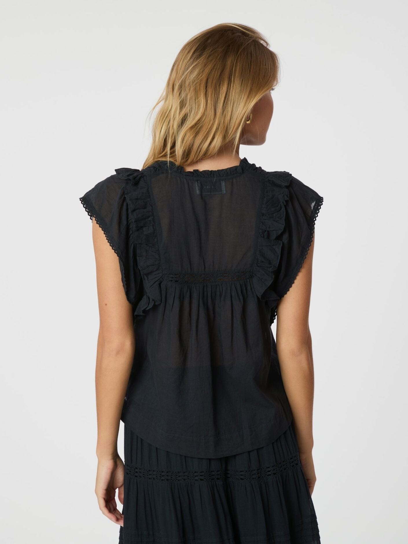 Neo Noir Jayla S Voile Top Navy Topp