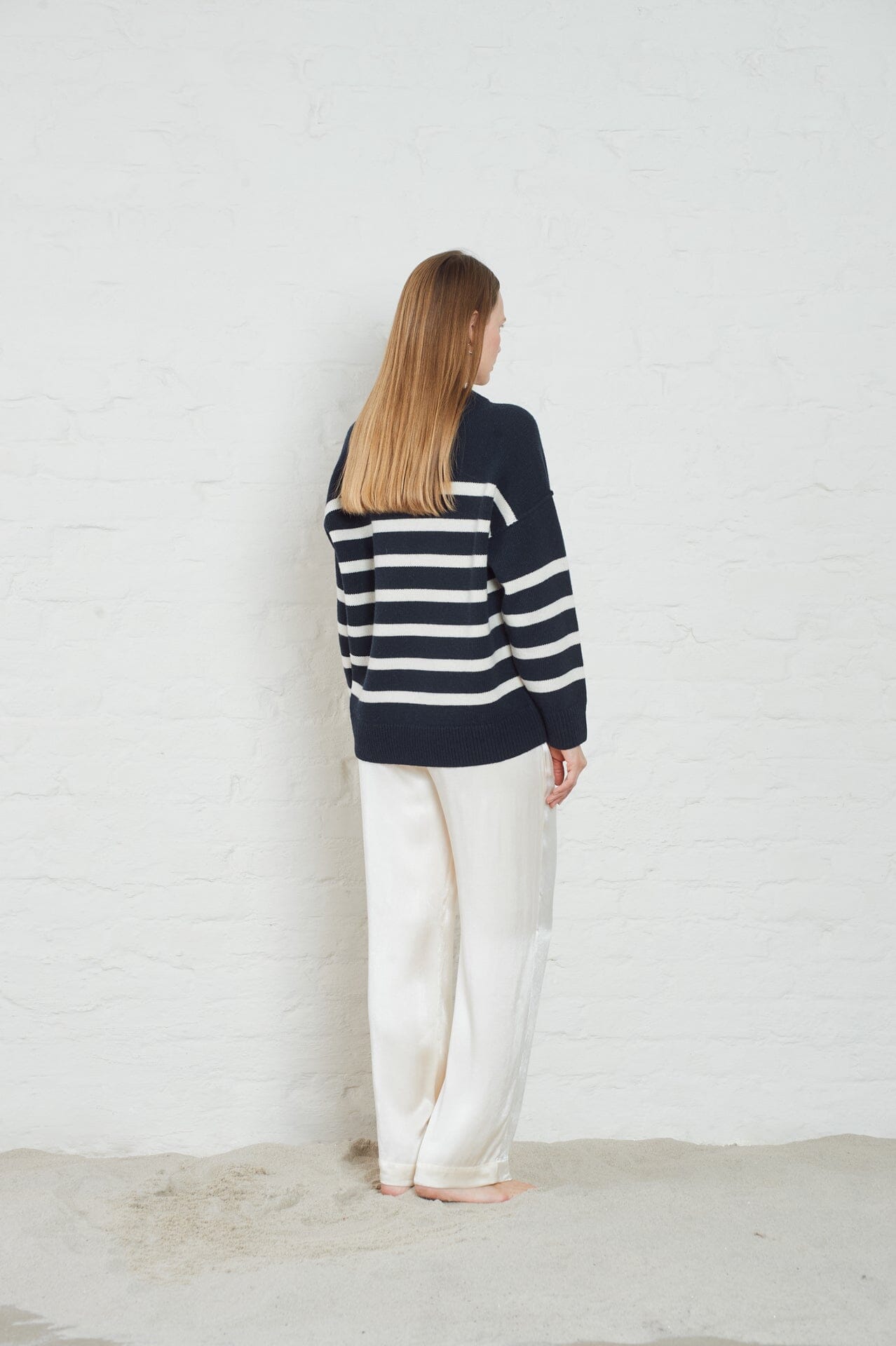 ArnieSays: Kayne Stripe Dk Navy/Offwhite Genser