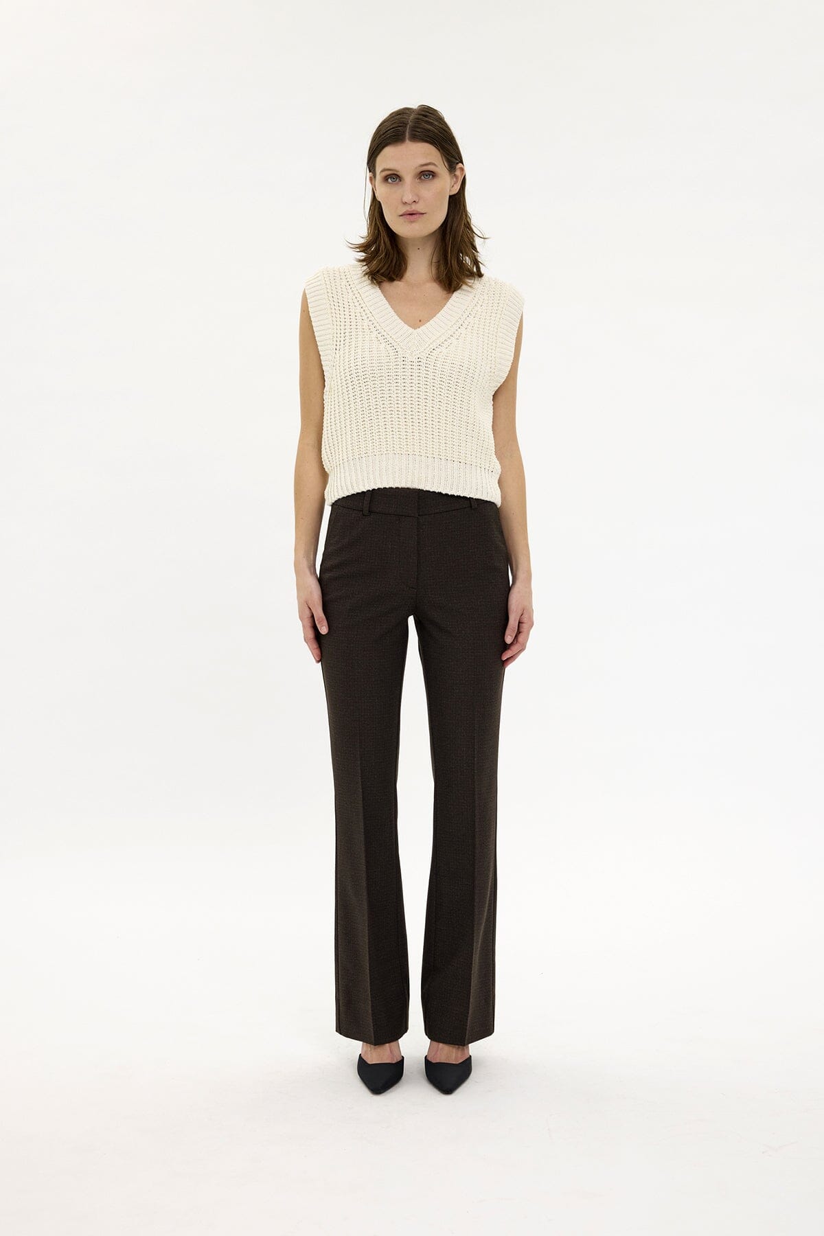 Five Units ClaraFV 032 Mocca Check Bukse