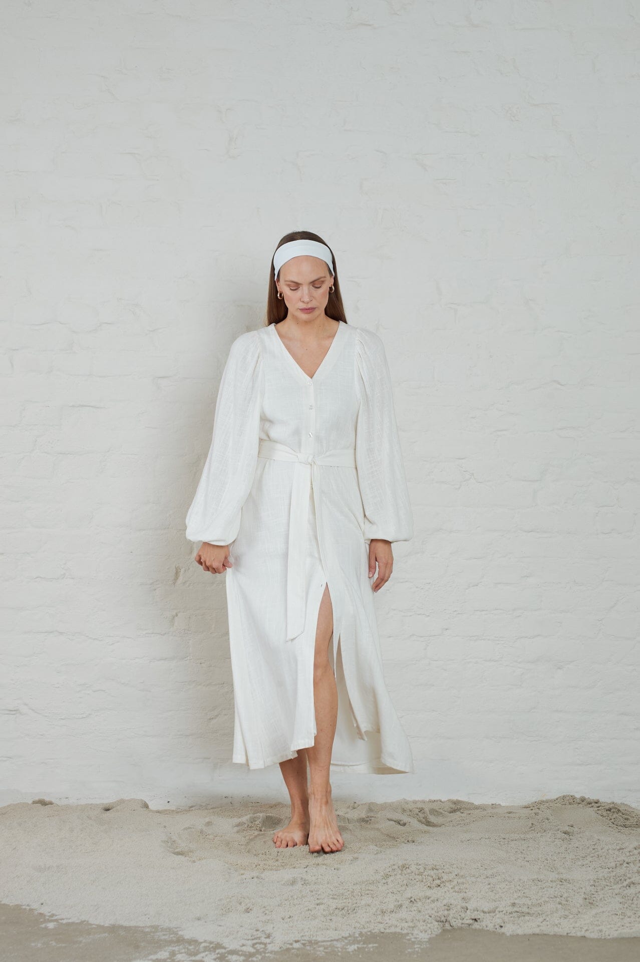ArnieSays: Milla Linen Blend Offwhite Kjole