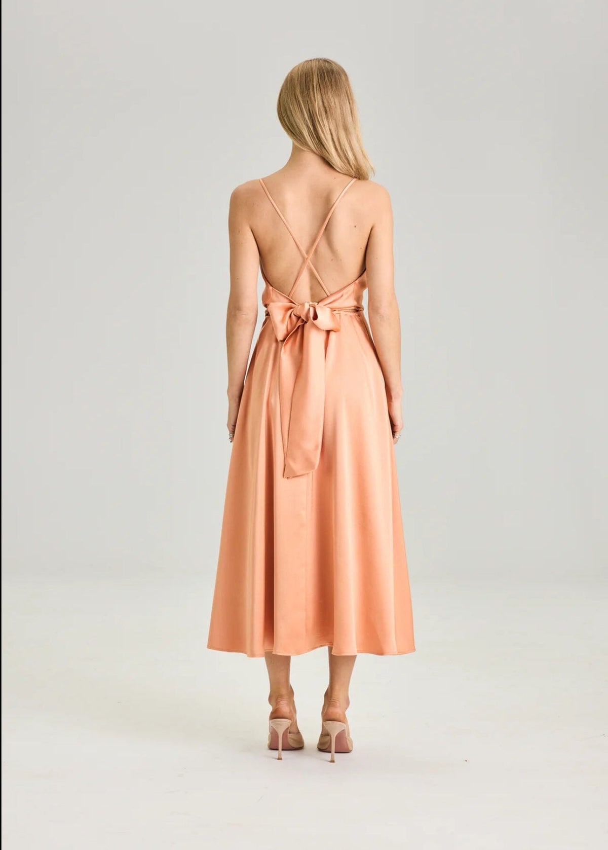 RAVN RAVN Bow dress Burned Orange Kjole