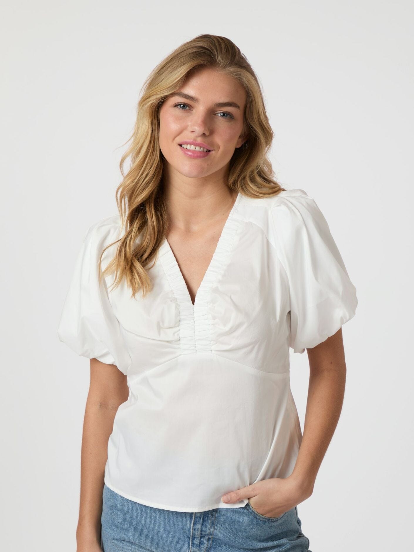 Neo Noir Irina Poplin Blouse White Bluse