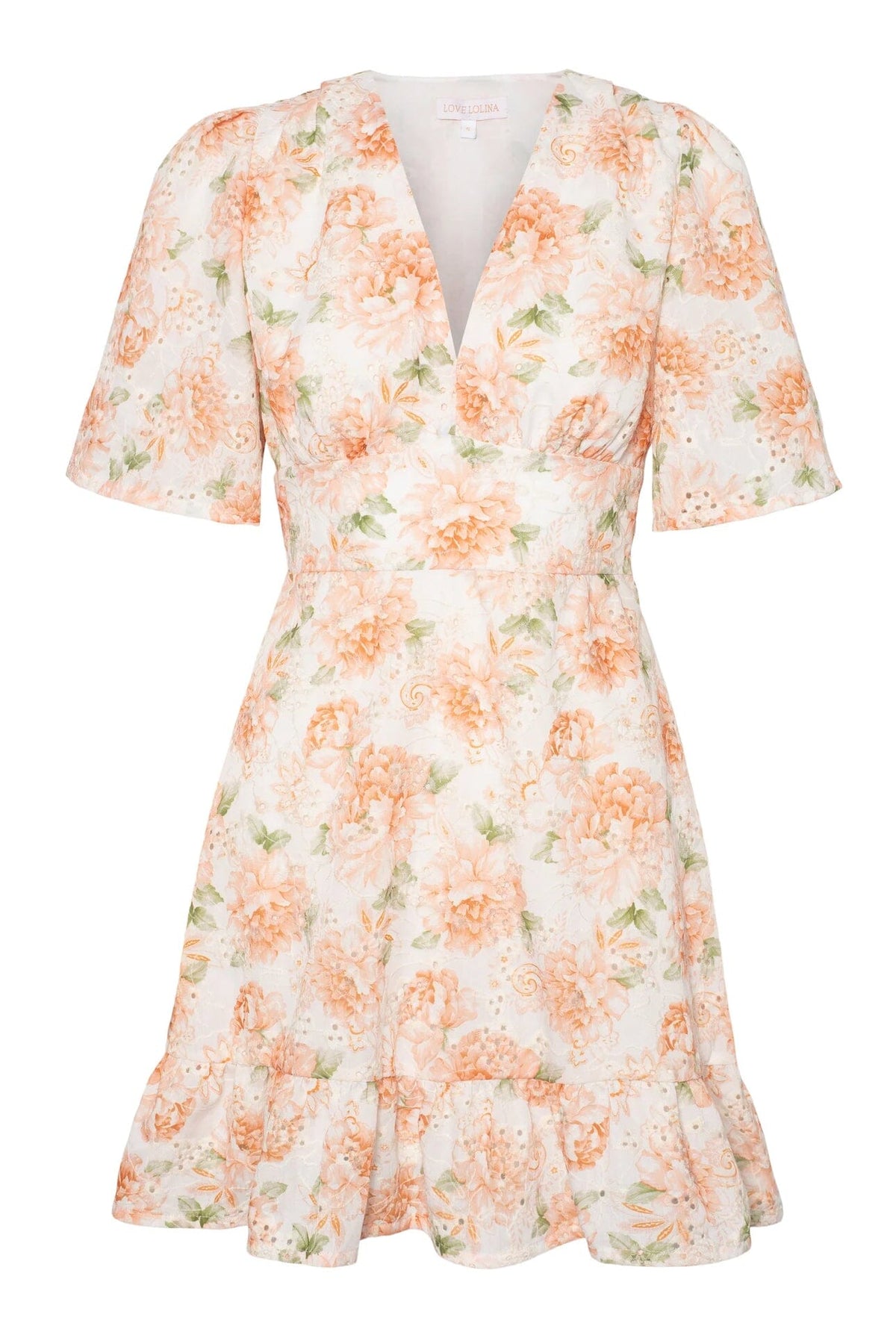 Love Lolina Celina Mini Dress Peony Pop Orange Kjole