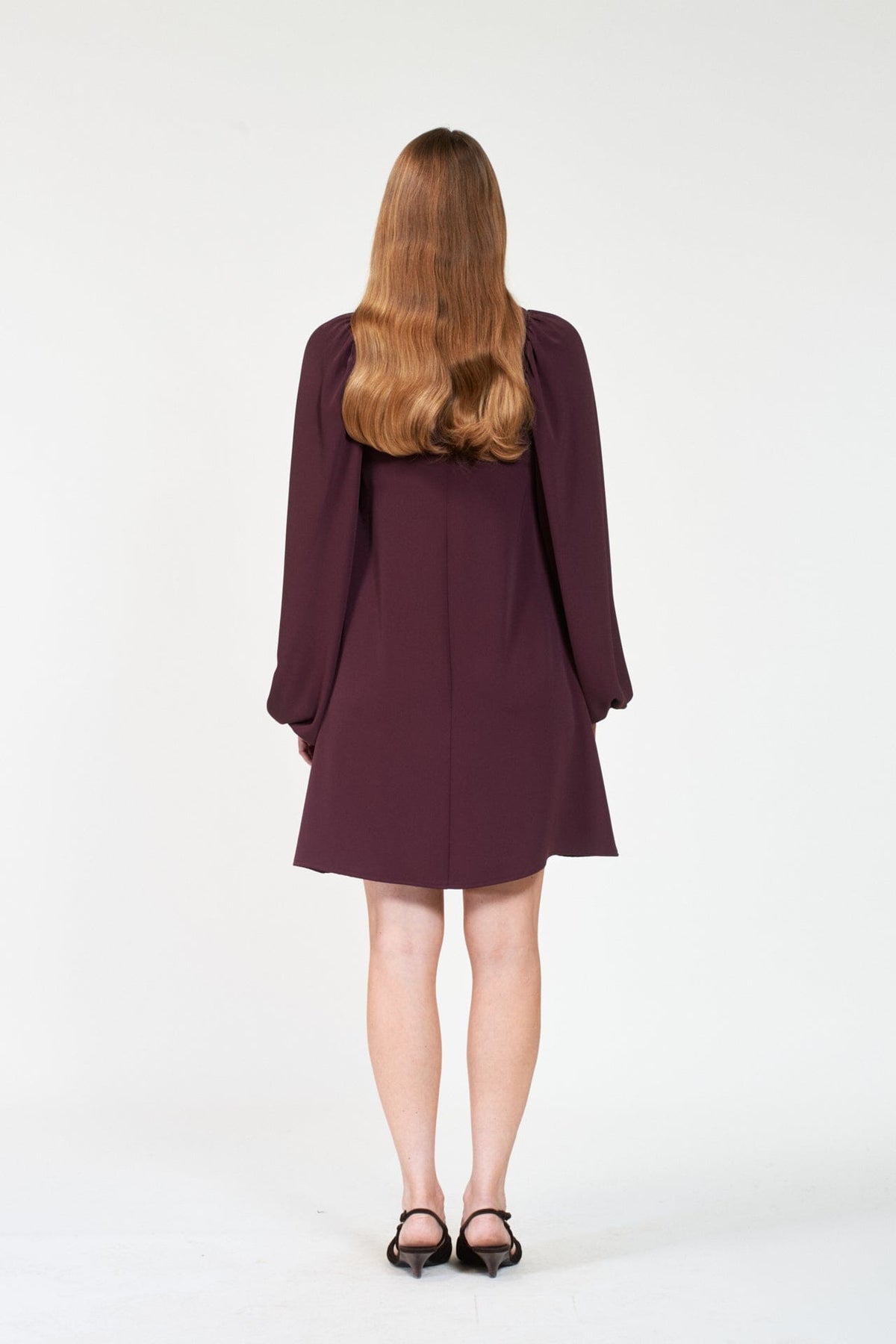 ArnieSays: VALERIA Crepe Dk Burgundy Kjole