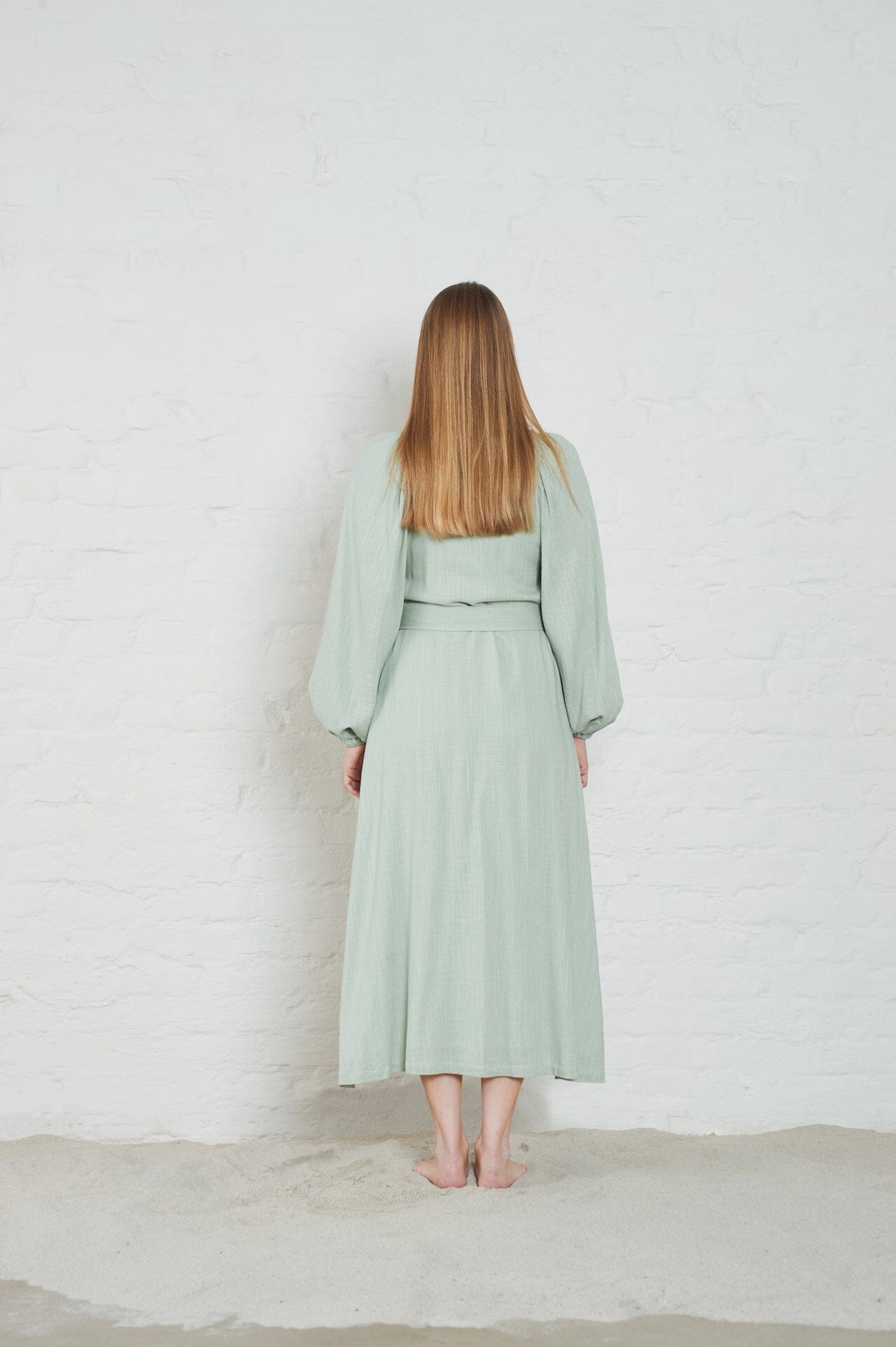 ArnieSays: Milla Linen Blend Sage Kjole