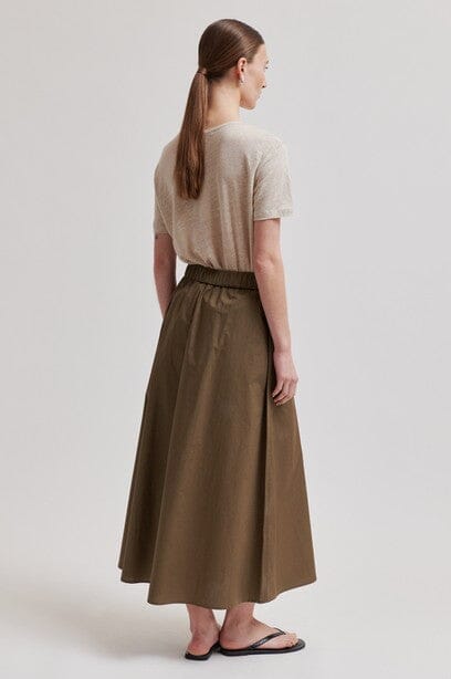 Second Female Peony O-Neck New Tee Plaza Taupe Topp