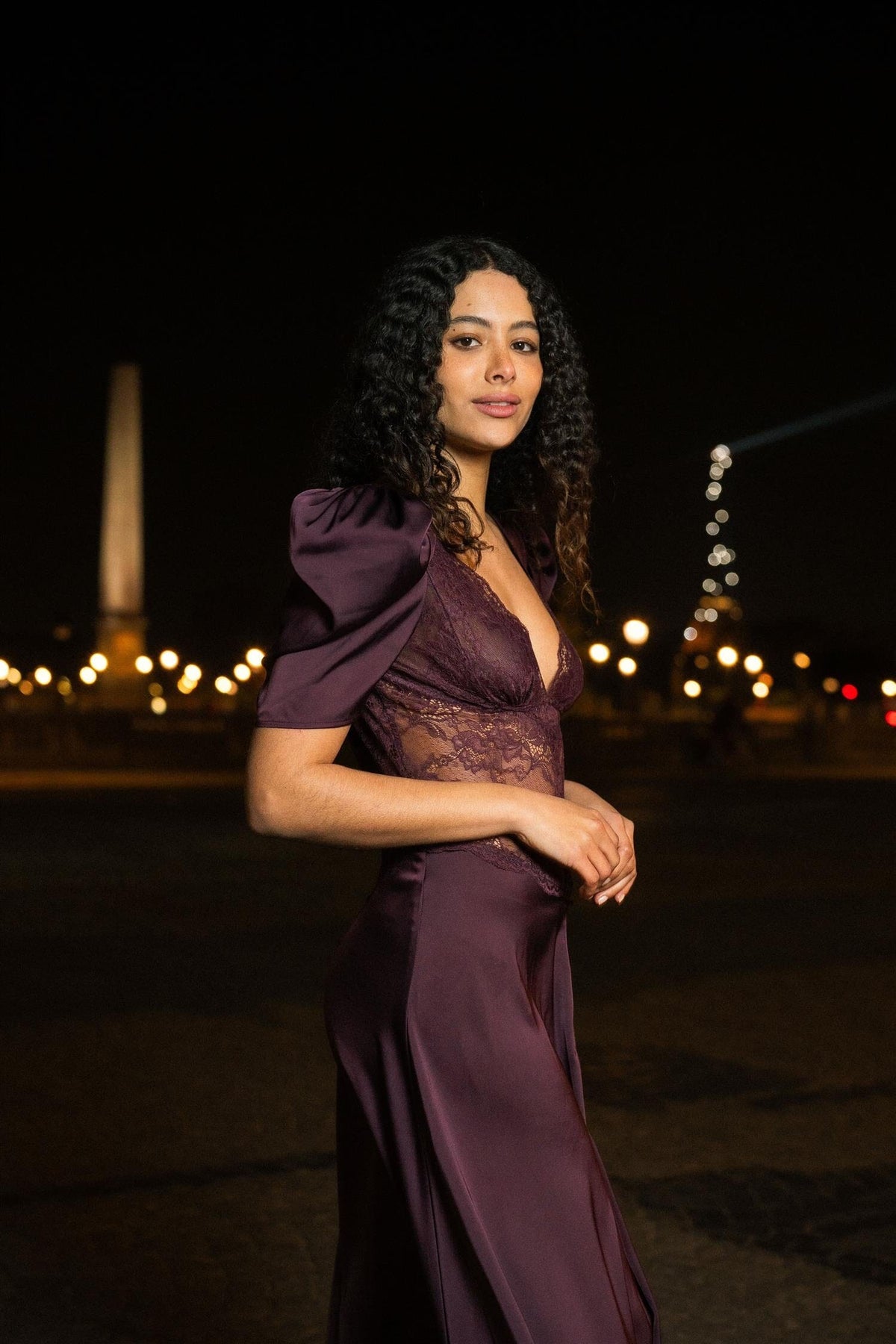 Love Lolina Francis Lace Midi Dress Burgundy Kjole