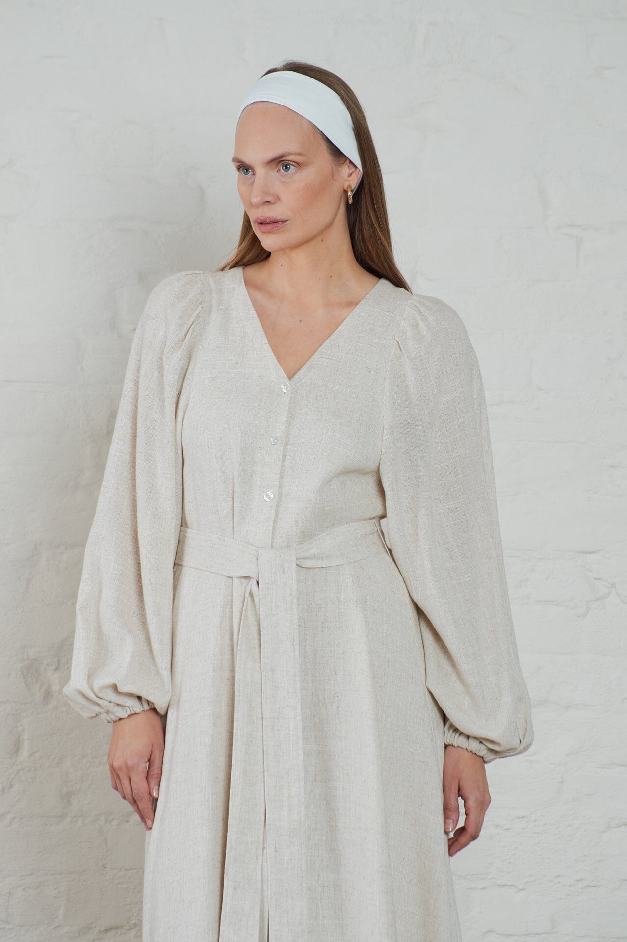 ArnieSays: Milla Linen Blend Ecru Melange Kjole