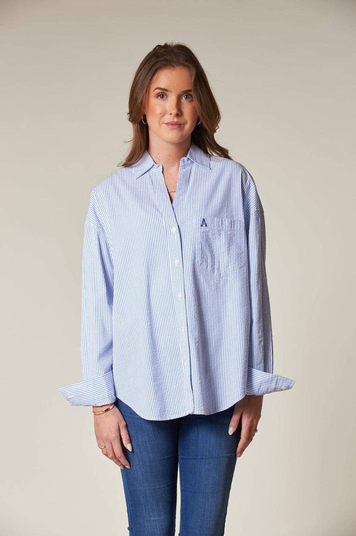 ArnieSays: VENICE Seersucker Classic Stripe Blue Stripe Skjorte