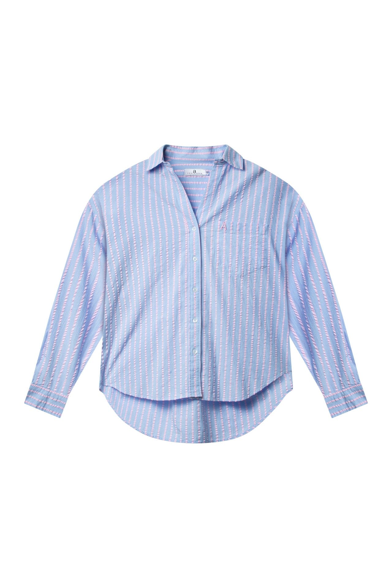 ArnieSays: VENICE Seersucker Butcher Stripe Blue/Pink Skjorte