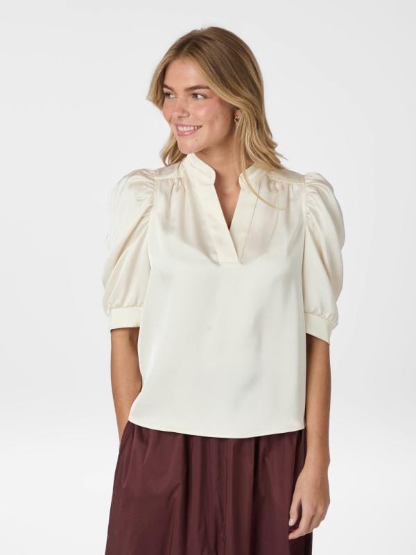 Neo Noir Roella Heavy Sateen Blouse Pearl Bluse