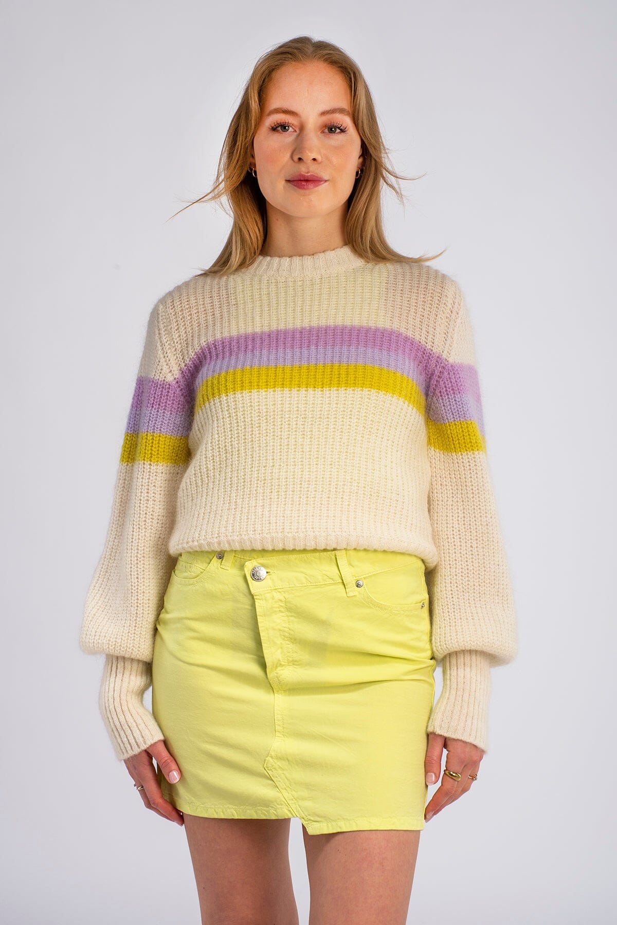 Paragon Asymmetric Linen Skirt Lime Green Skjørt
