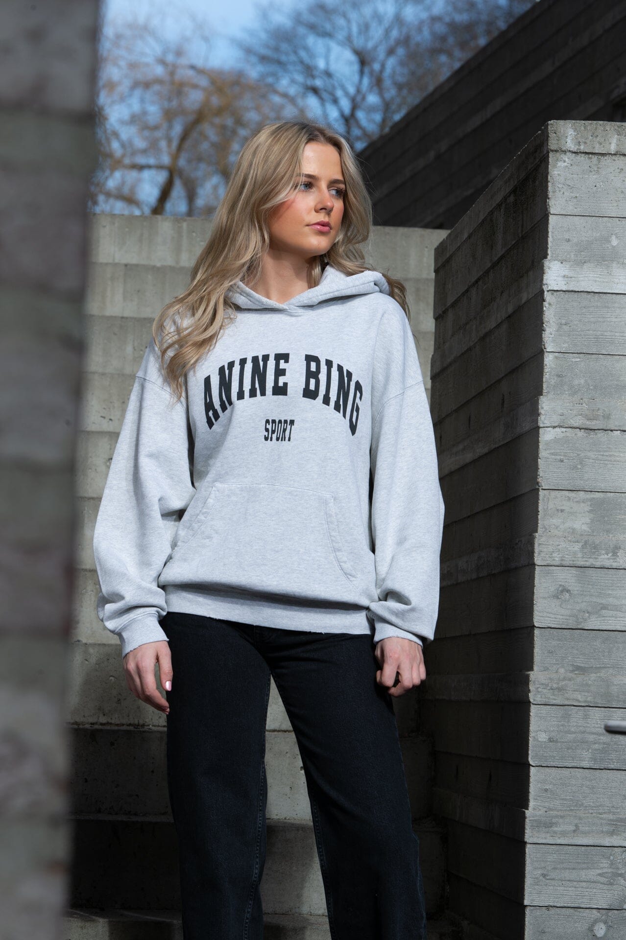 Anine Bing Harvey Sweatshirt Heather Grey Genser