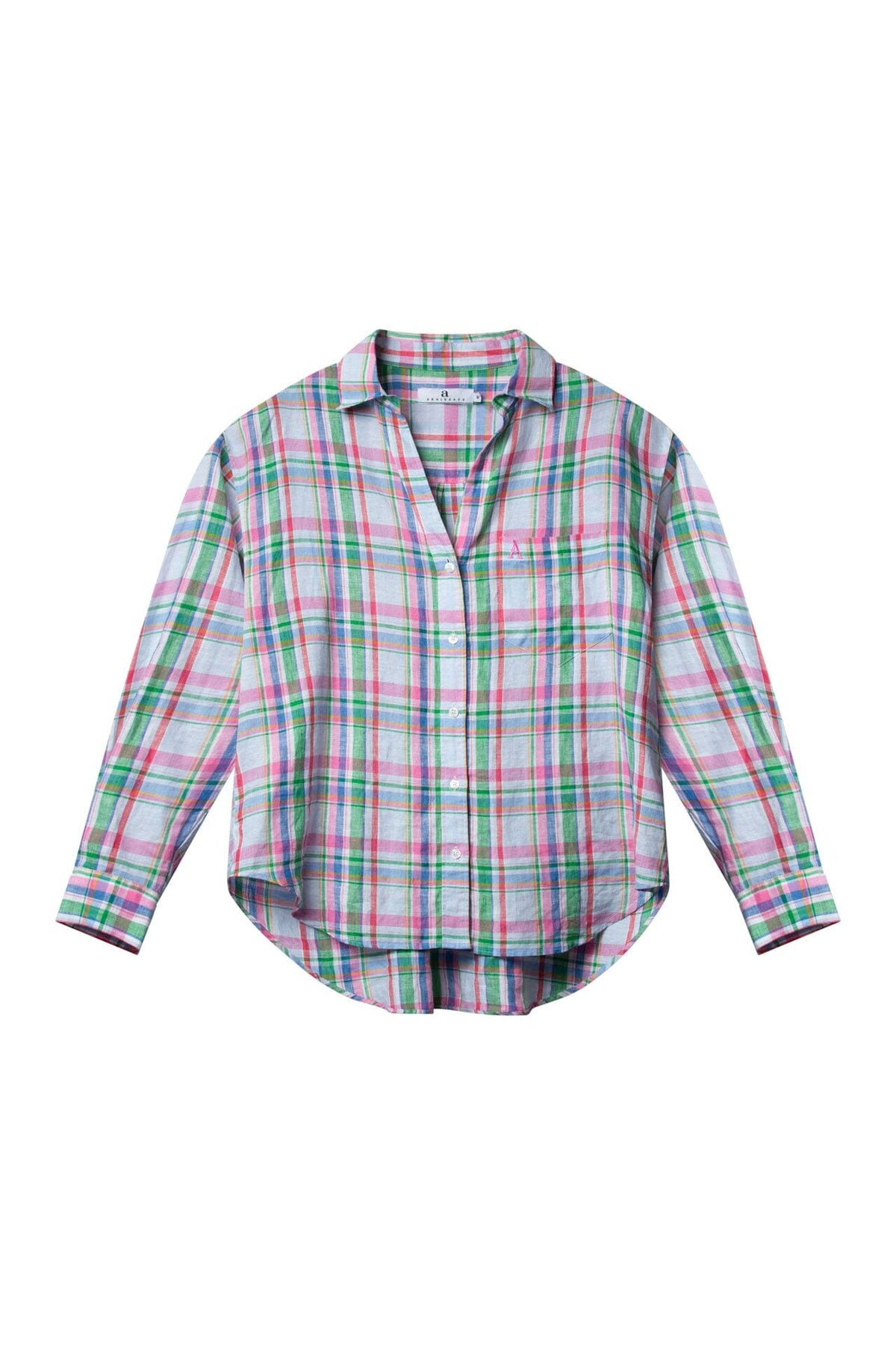 ArnieSays: VENICE Linen Plaids Pink Combo Skjorte