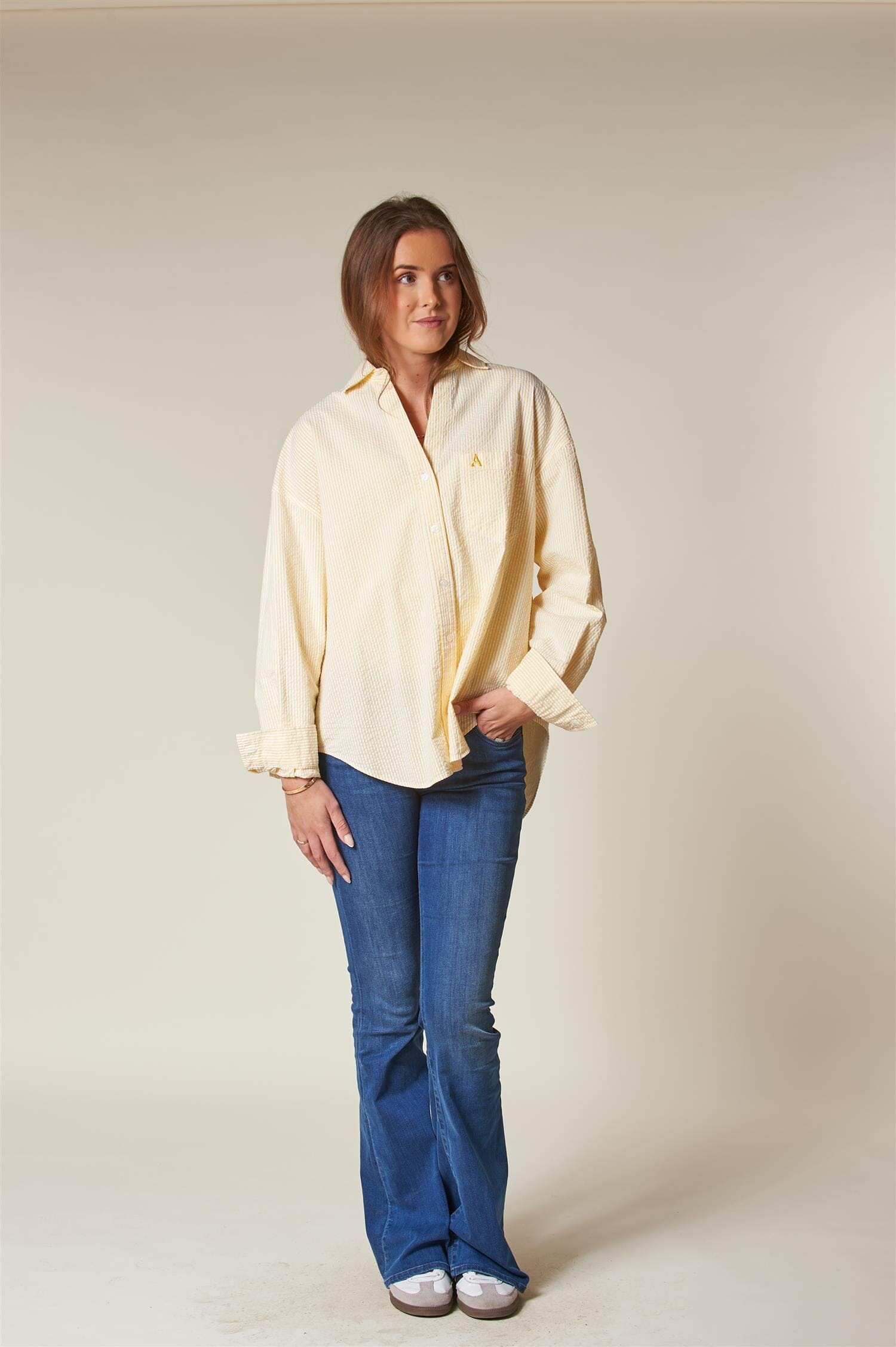 ArnieSays: VENICE Seersucker Classic Stripe Yellow Stripe Skjorte