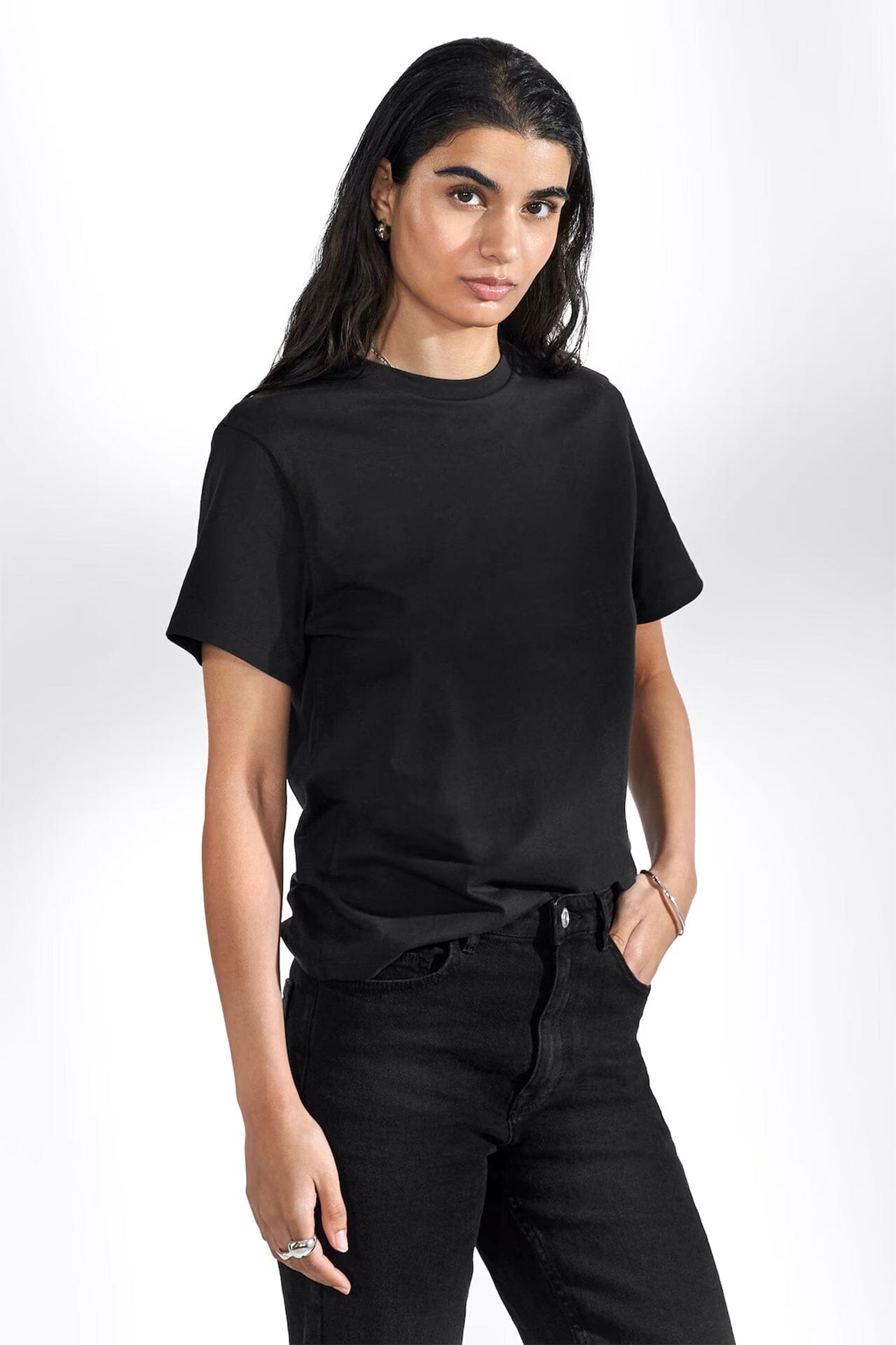 Bread and Boxers Crew-Neck Regular Black T-shirt