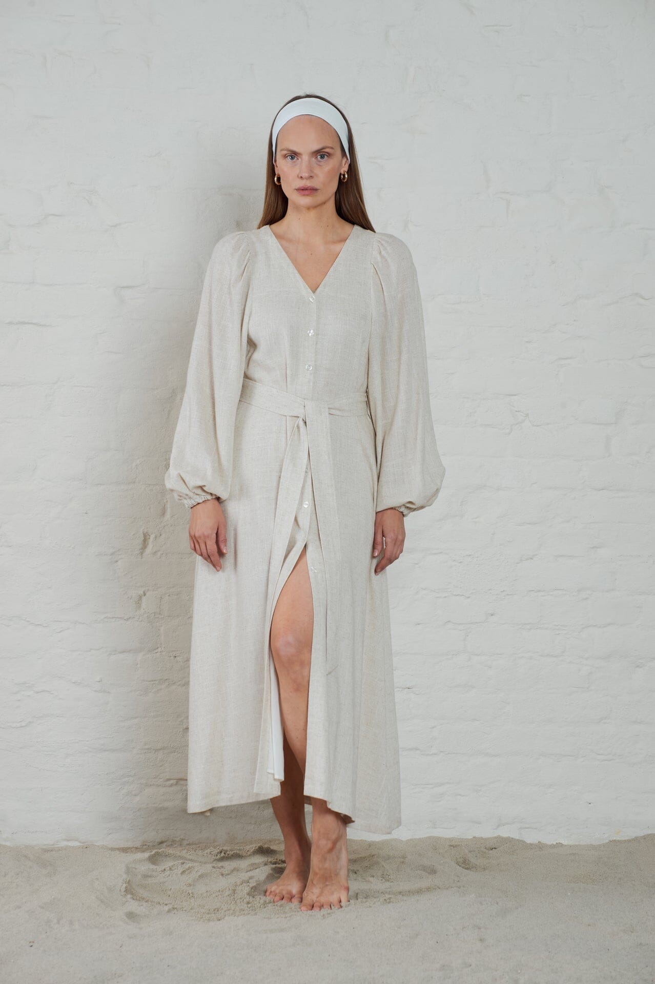 ArnieSays: Milla Linen Blend Ecru Melange Kjole