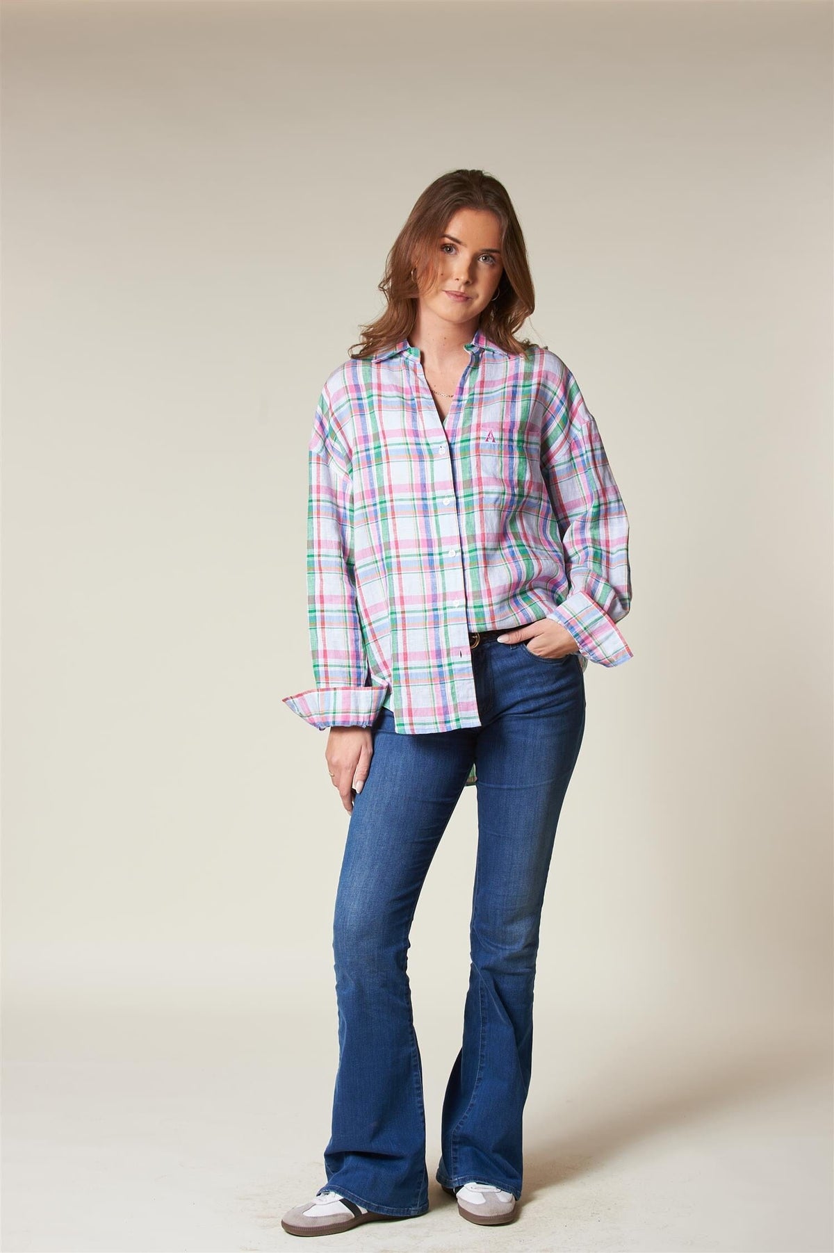 ArnieSays: VENICE Linen Plaids Pink Combo Skjorte