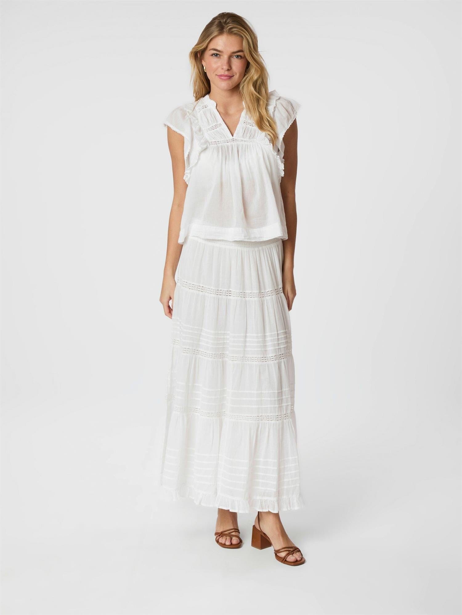 Neo Noir Felicia S Voile Skirt White Skjørt