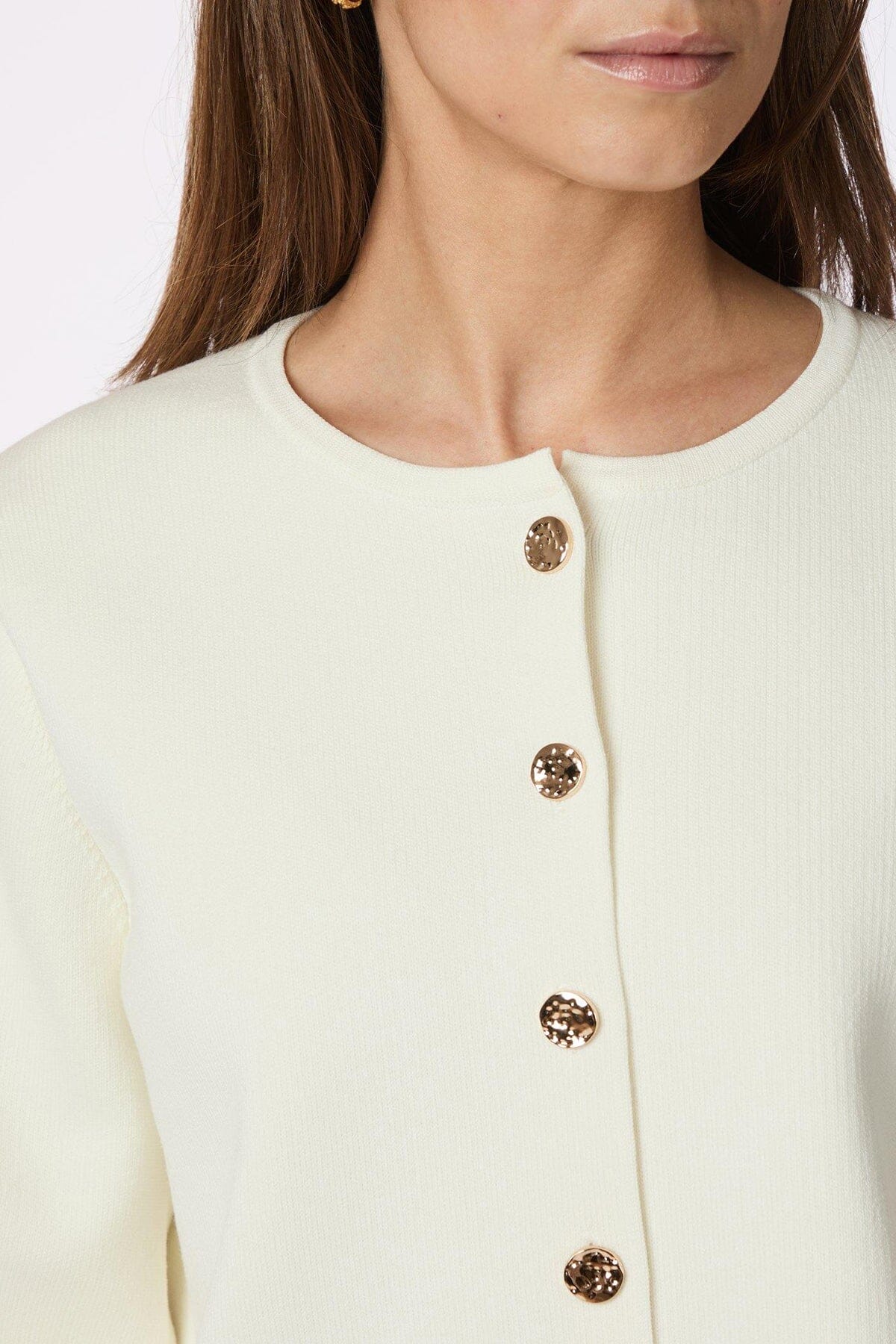 Neo Noir Limi Smooth Knit Cardigan Off White Genser