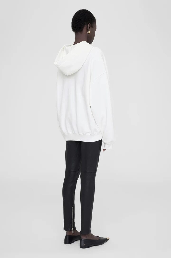 Anine Bing Harvey Sweatshirt Ivory With Dark Sage Genser