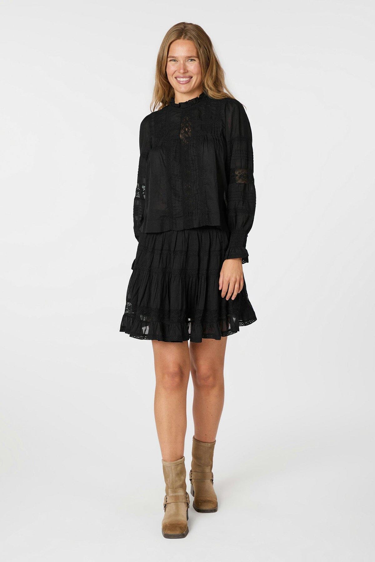 Neo Noir Ebba S Voile Blouse Black Bluse