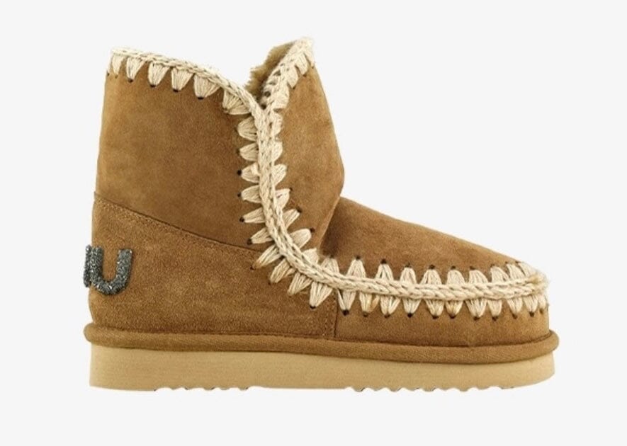 MOU Eskimo 18 Suede Glitter Logo Cognac COG Sko