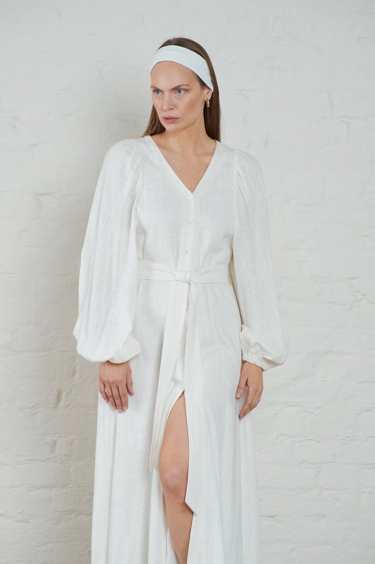 ArnieSays: Milla Linen Blend Offwhite Kjole