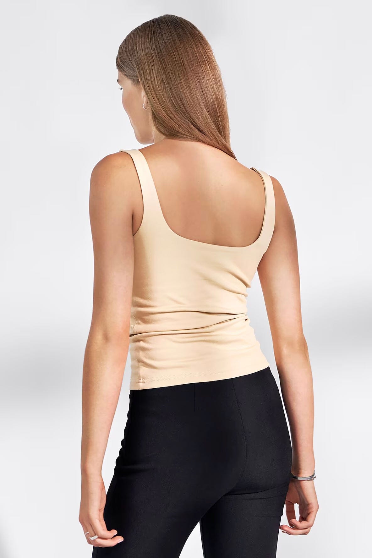 Bread and Boxers Tank Scoop Back Beige T-shirt