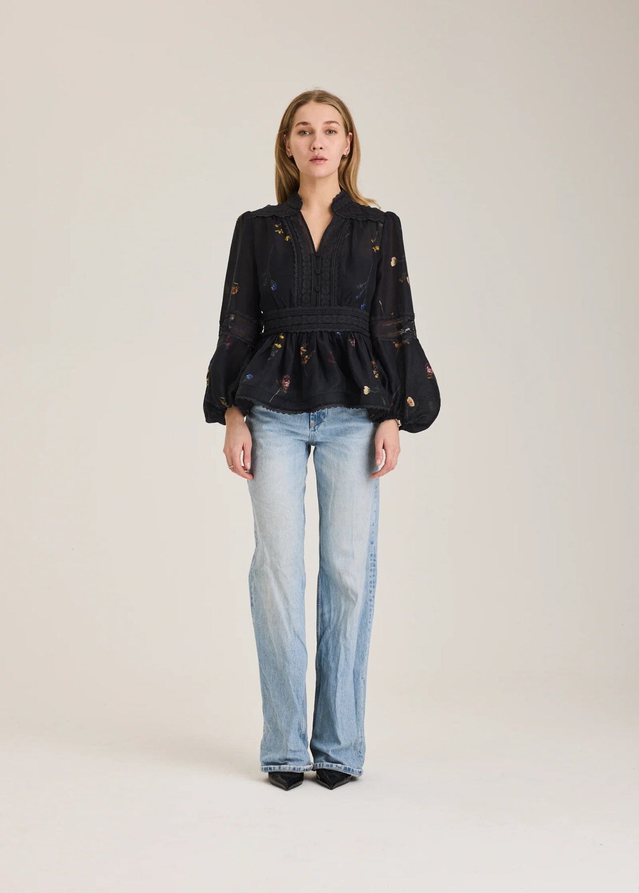 RAVN RAVN AlaiahRV Garden Blouse Black Garden Bluse