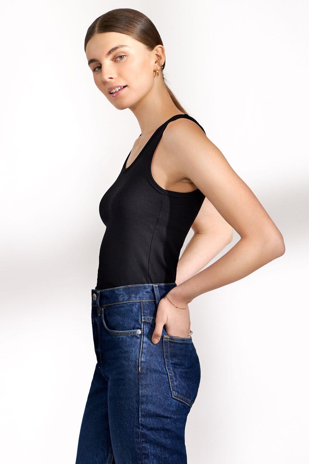 Bread and Boxers Tank Ribbed Black T-shirt