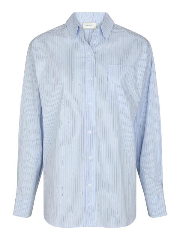Neo Noir Dalma Pattern Stone Shirt Light blue stripe Skjorte