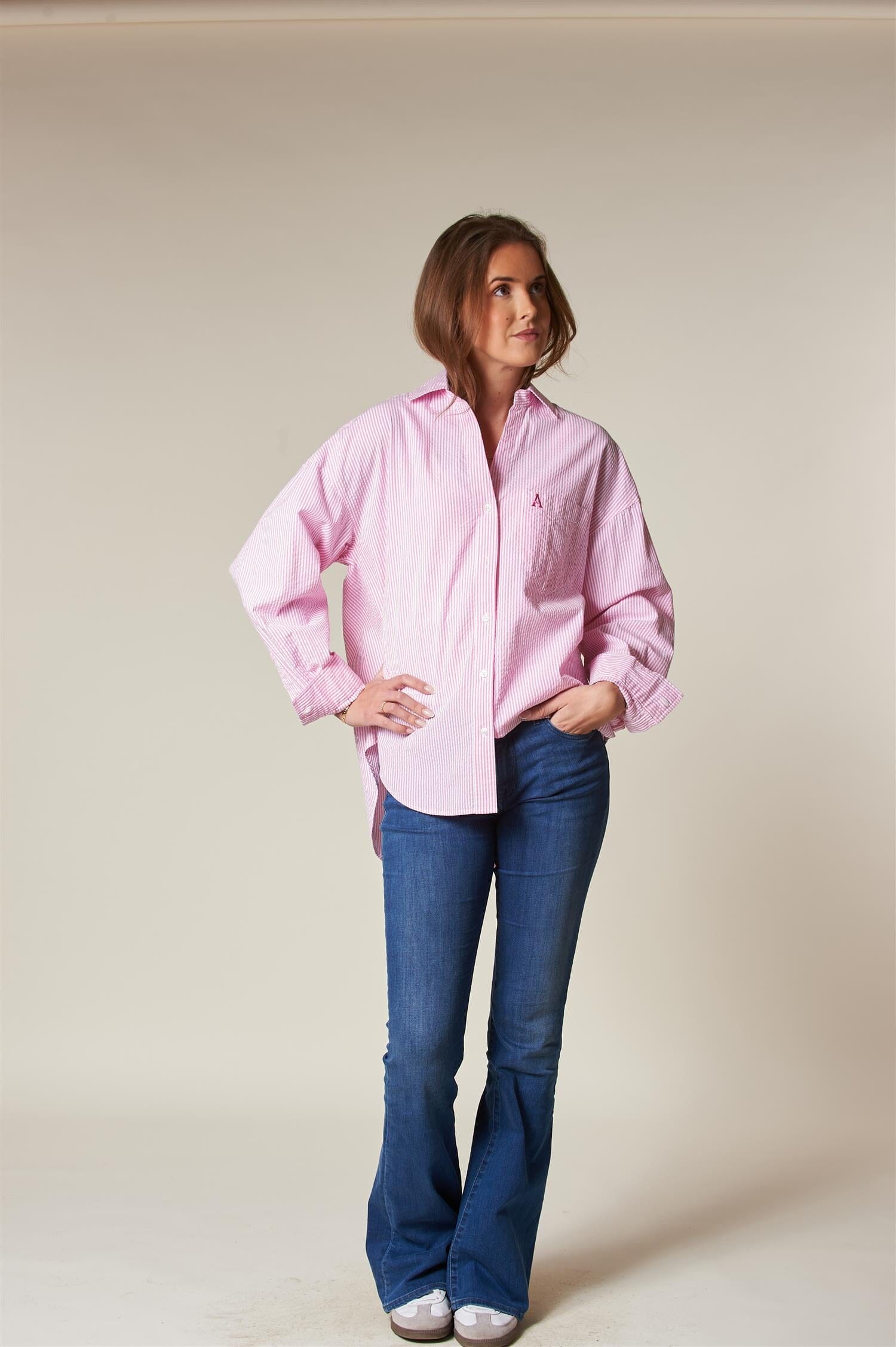ArnieSays: VENICE Seersucker Classic Stripe Pink Stripe Skjorte