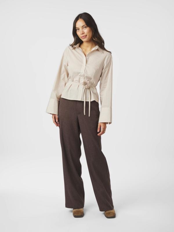 Neo Noir Clarida Rose Stripe Shirt Light Yellow Skjorte