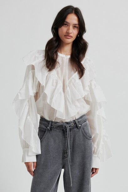 Second Female Fria Frill Blouse Tofu Bluse