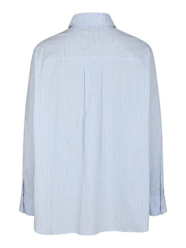 Neo Noir Dalma Pattern Stone Shirt Light blue stripe Skjorte