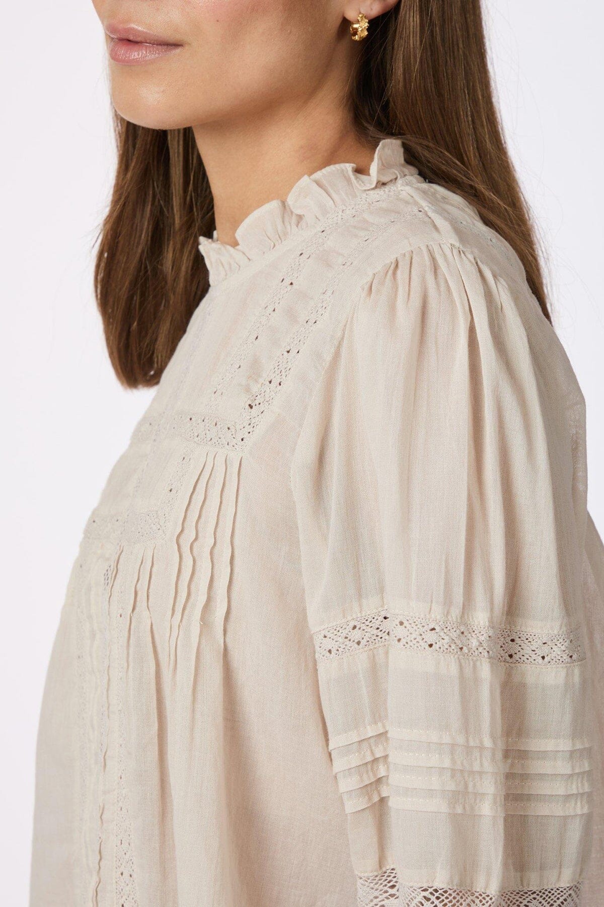 Neo Noir Ebba S Voile Blouse Ivory Bluse