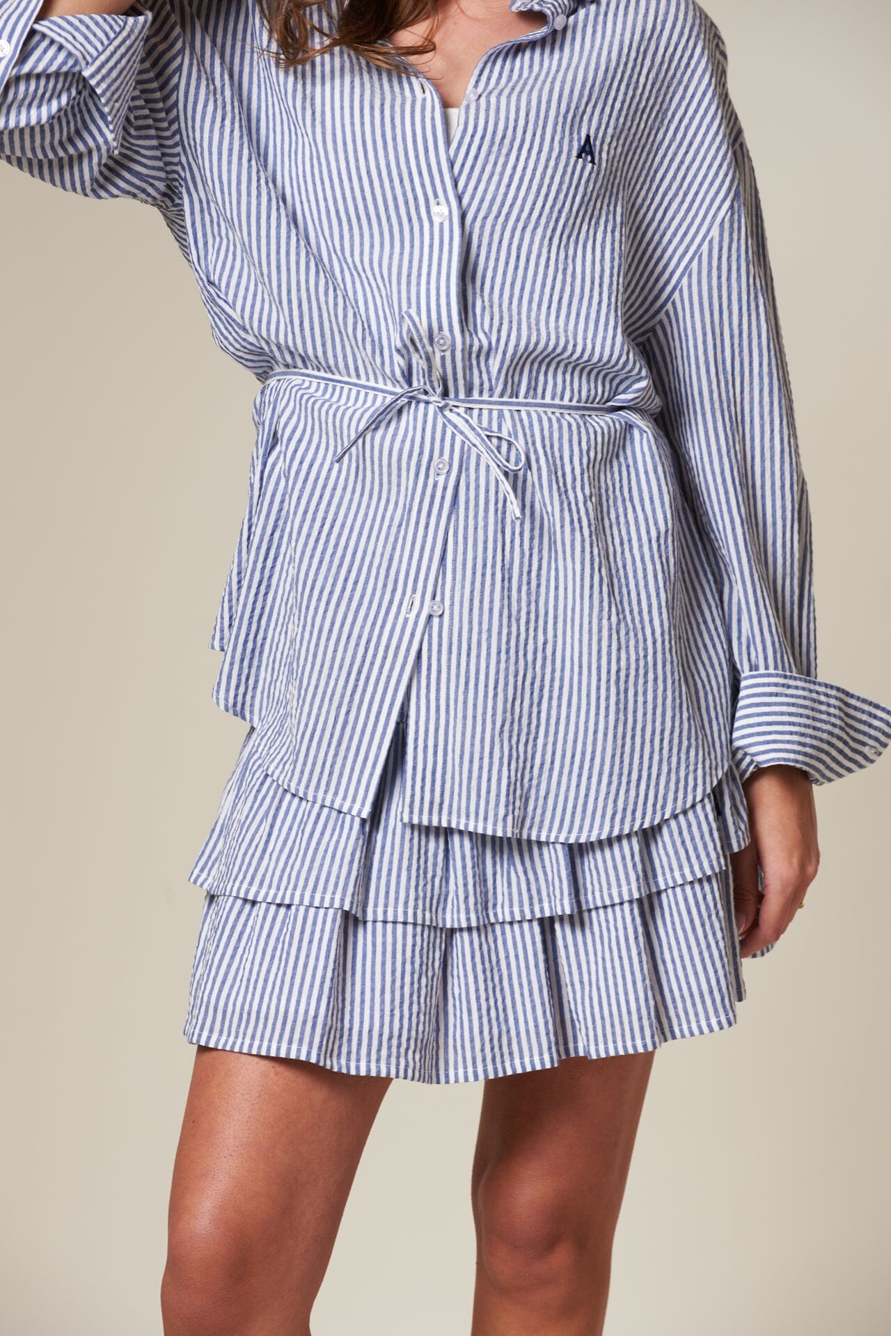 ArnieSays: PALERMO Seersucker Stripe Navy/White Skjorte