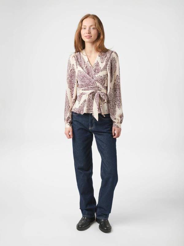 Neo Noir Rista Paisley Drop Blouse Burgundy Bluse
