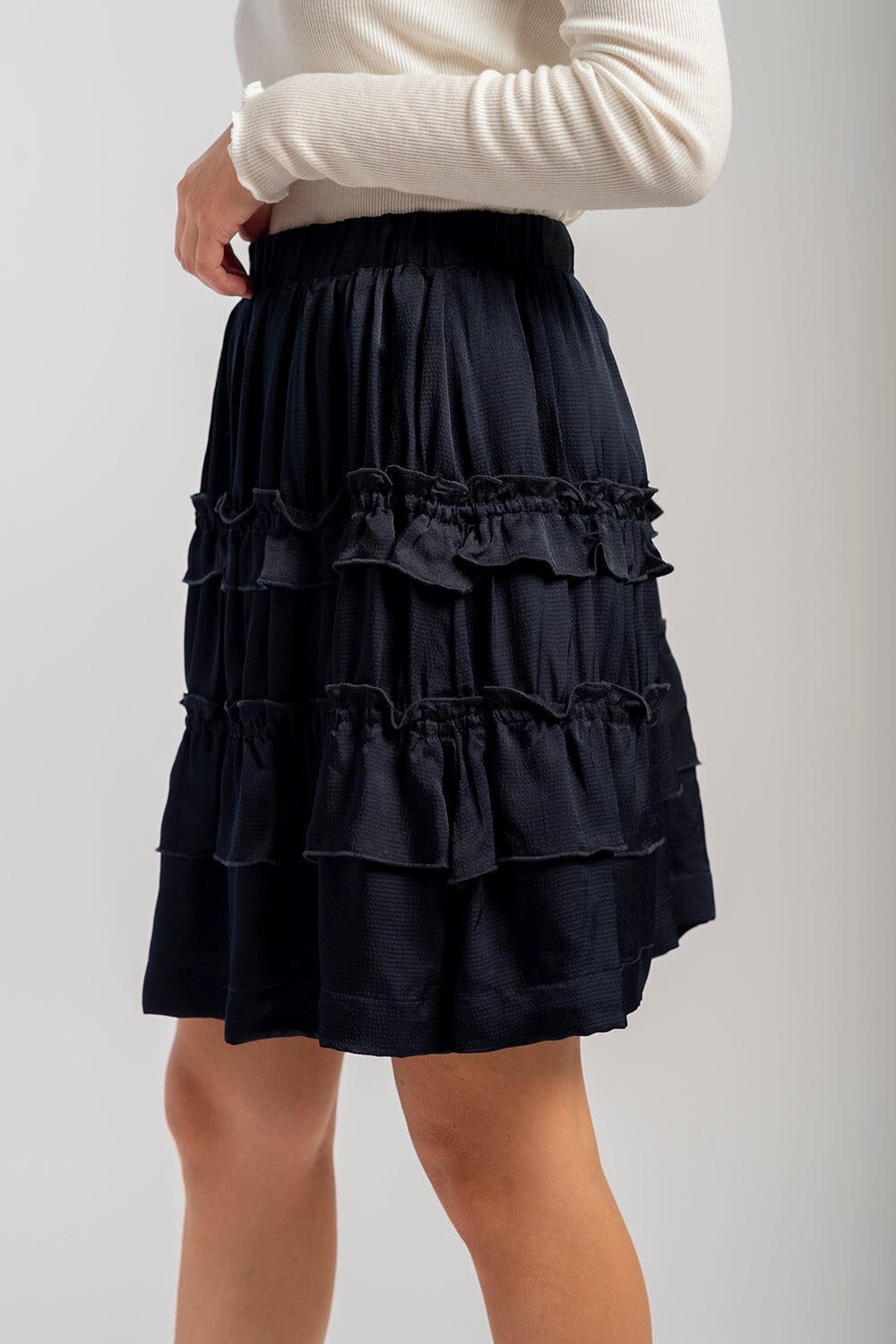 ArnieSays: Juliette Jacquard Dk Navy Skjørt