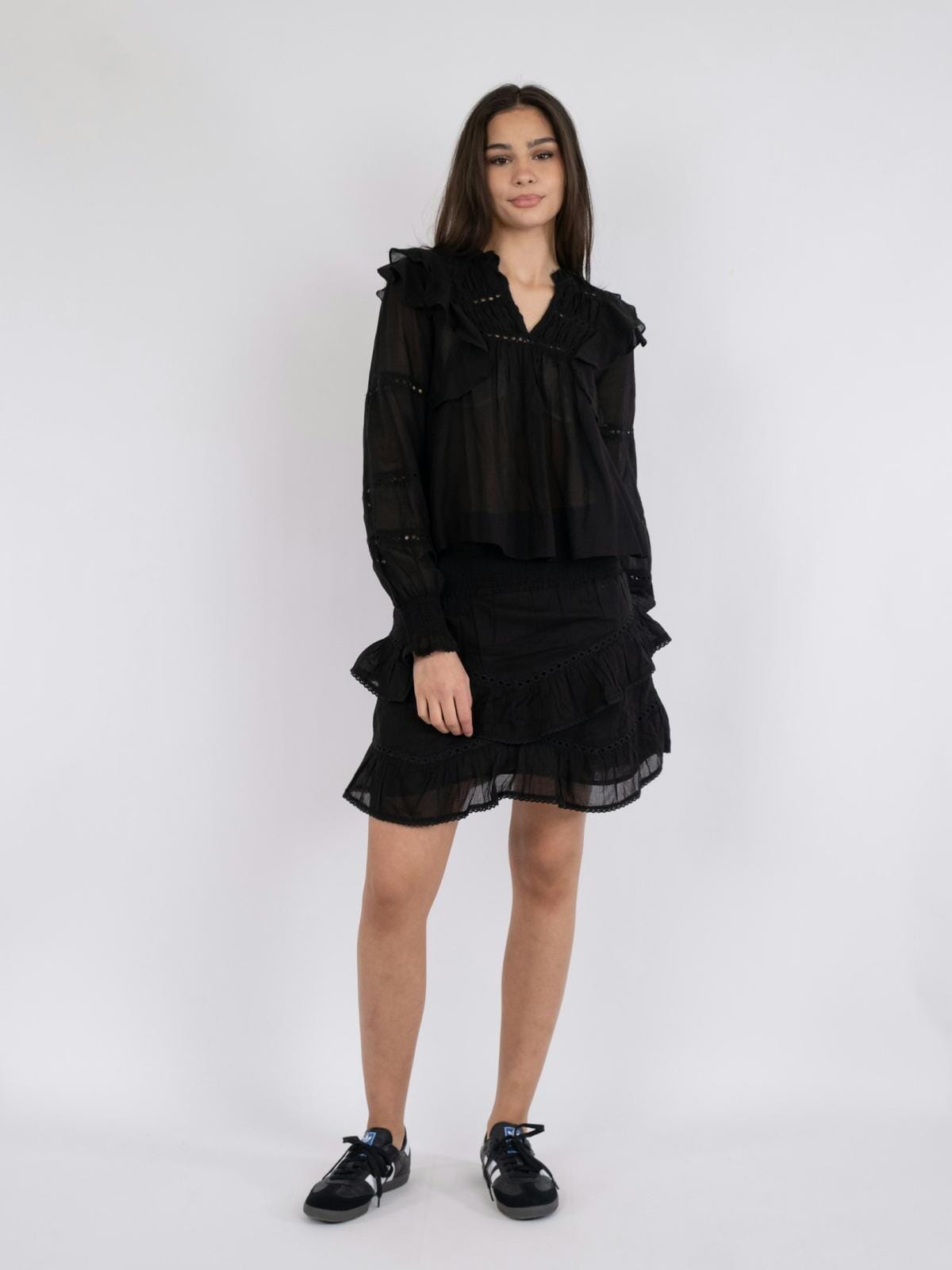 Neo Noir Aurika S Voile Blouse Black Bluse