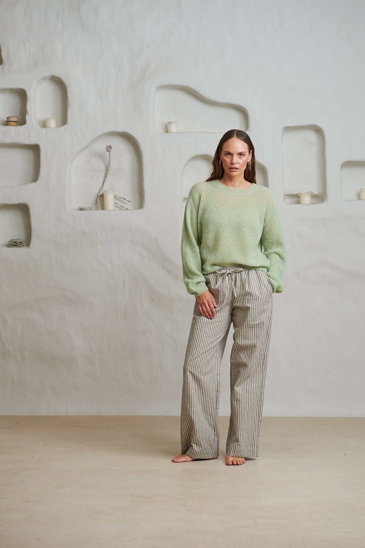 ArnieSays: Sabine Linen Stripe Natural Stripe Bukse