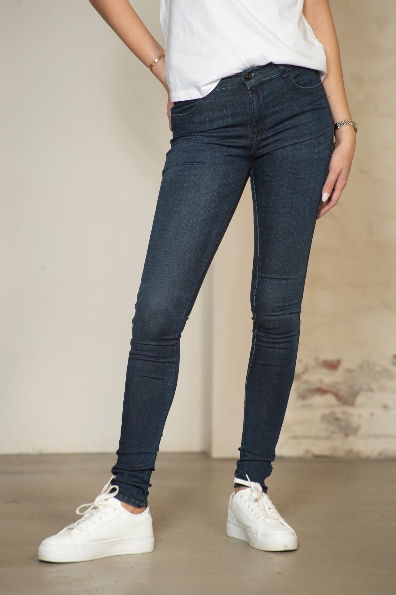 Replay Dame Stella Dk Blue Bukse