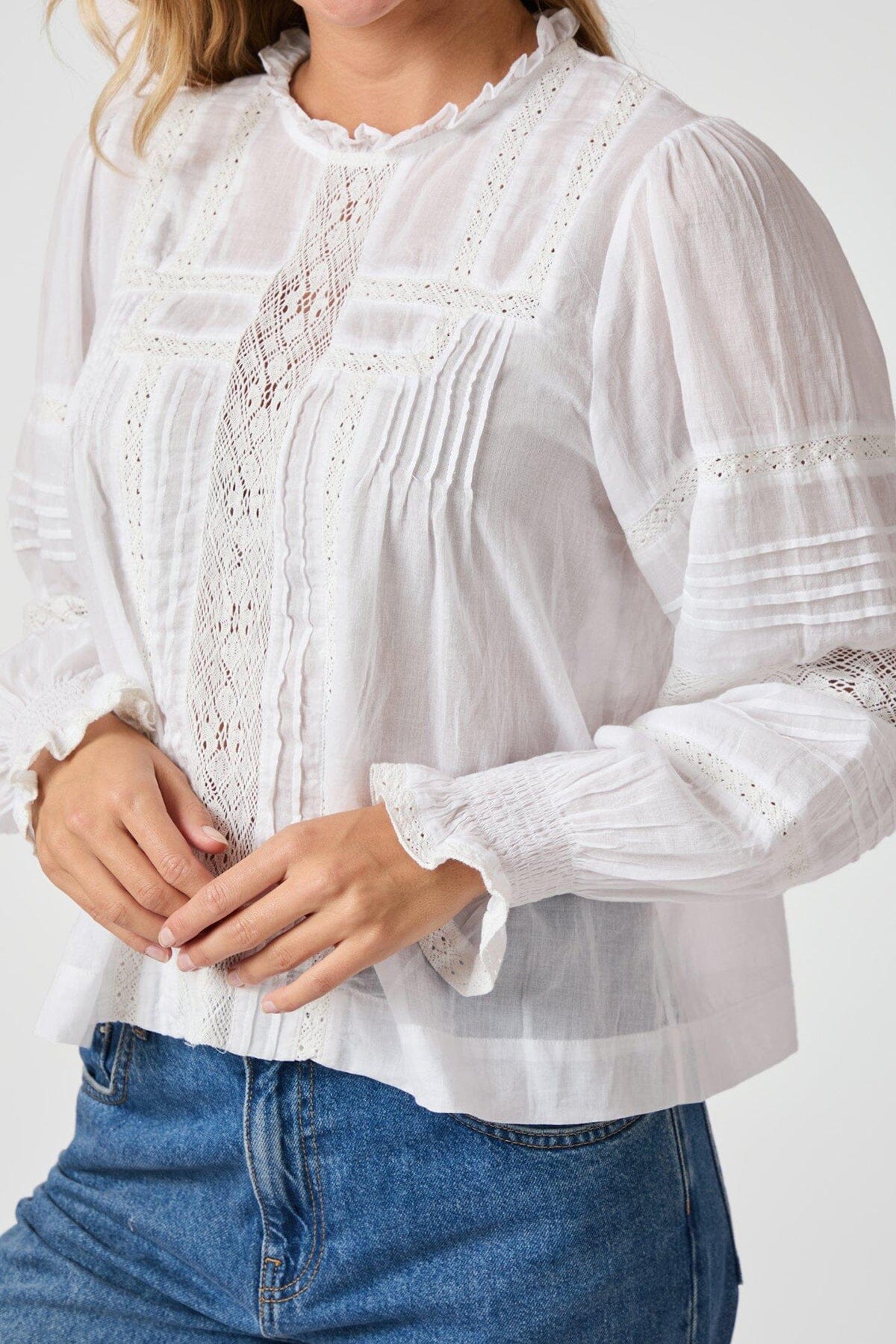 Neo Noir Ebba S Voile Blouse White Bluse