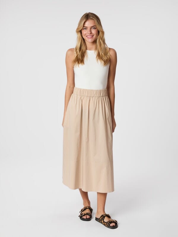 Neo Noir Yara Poplin Skirt Dark Sand Skjørt
