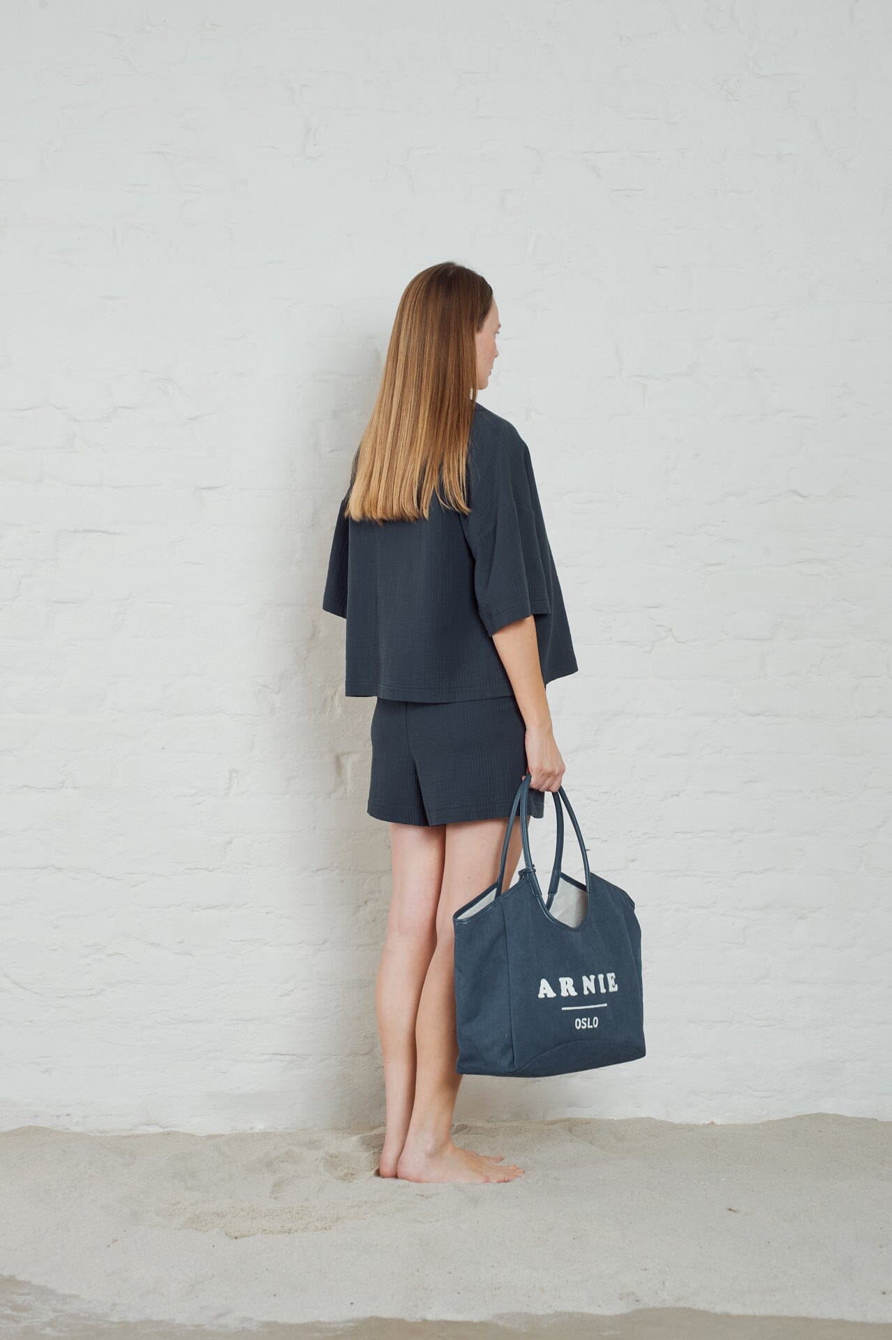 ArnieSays: Ash Quilted Gauze Dk Navy Bukse